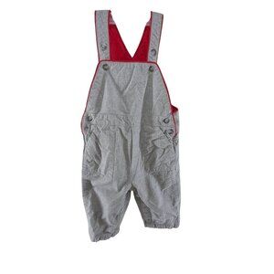 Baby Gap Overalls Red & Gray Size 6-12 Months